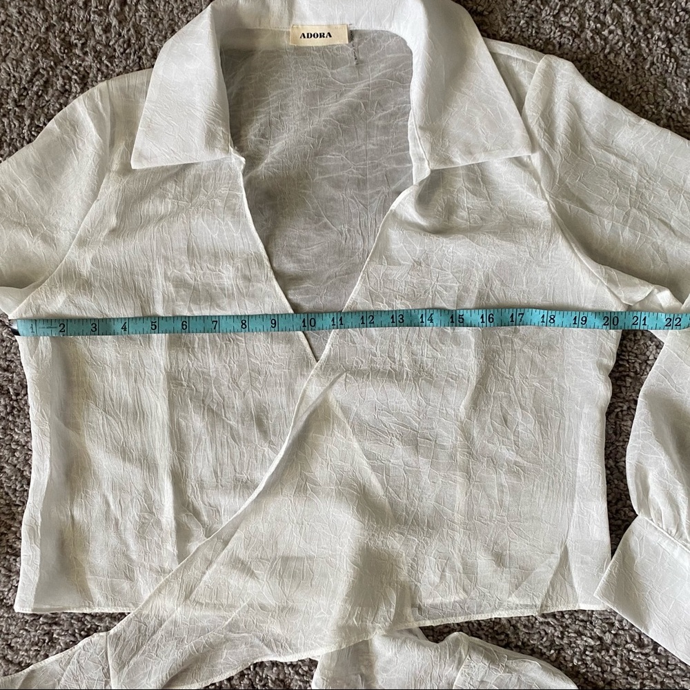 Adora Collared Long Sleeve Wrap Top Nip - image 6